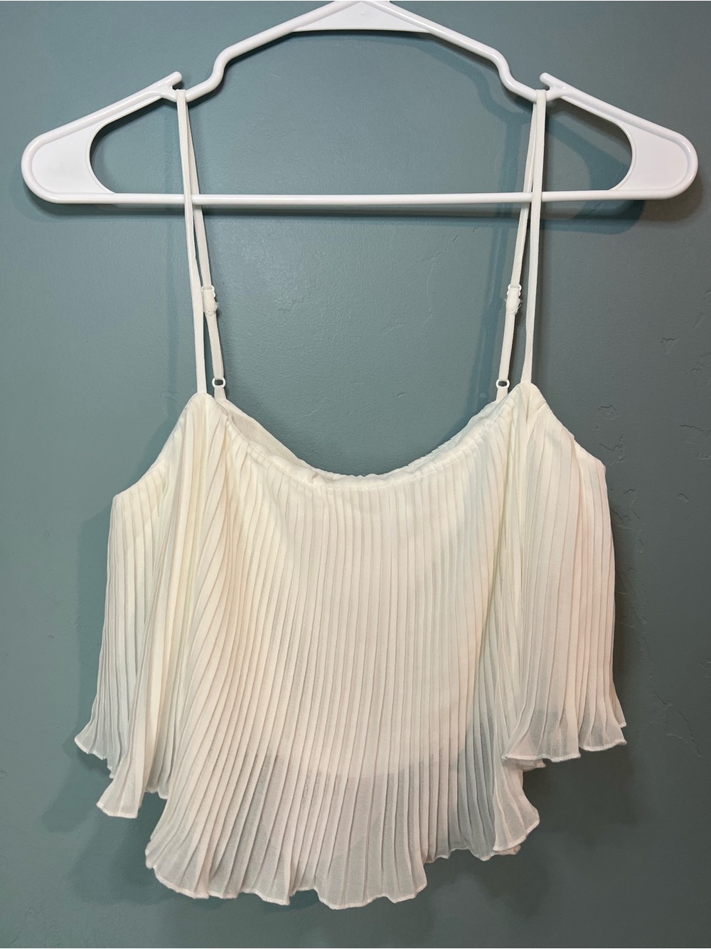 Princess Polly White Pleated Satin-Look Cami
